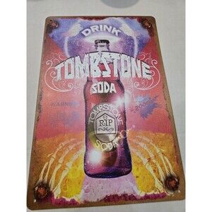 Tombstone Soda Perk-a-Cola Metal Tin Signs 8 x 12 Decor Funny
